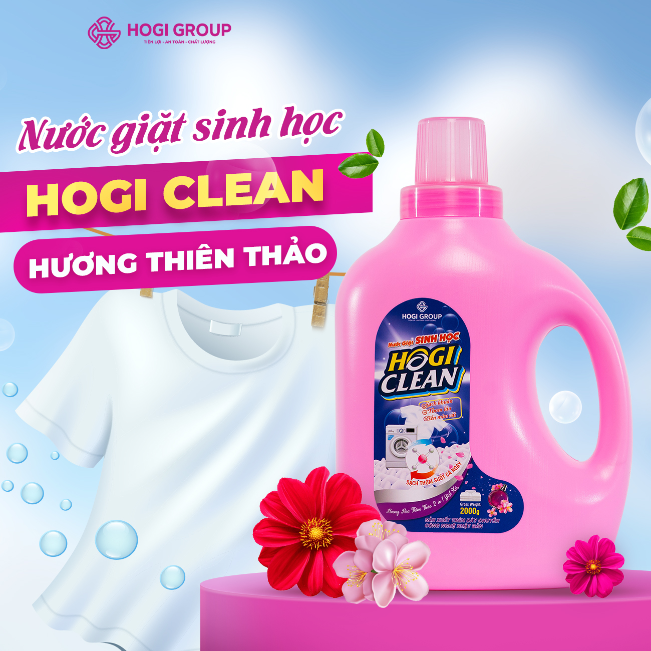 NƯỚC GIẶT SINH HỌC HOGI CLEAN - HƯƠNG THIÊN THẢO 2L